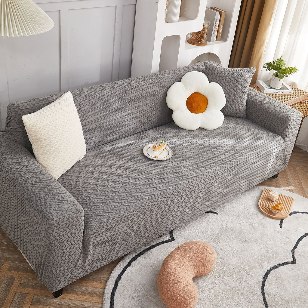 3D Geometric Stretch Sofa Slipcovers Non Slip Pet Friendly Washable Fitted Sofa Covers
