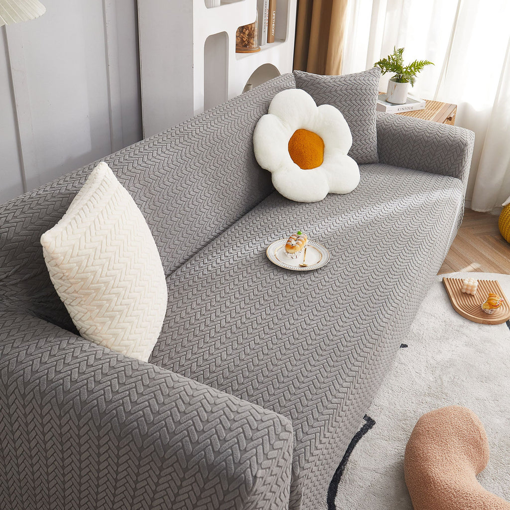 3D Geometric Stretch Sofa Slipcovers Non Slip Pet Friendly Washable Fitted Sofa Covers
