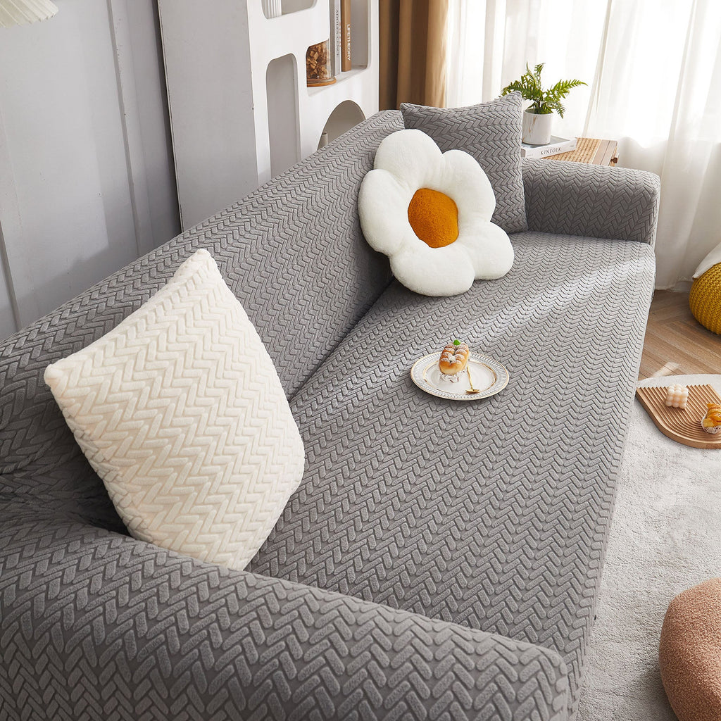 3D Geometric Stretch Sofa Slipcovers Non Slip Pet Friendly Washable Fitted Sofa Covers