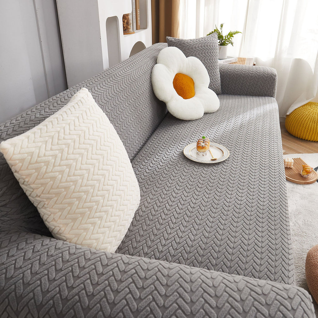 3D Geometric Stretch Sofa Slipcovers Non Slip Pet Friendly Washable Fitted Sofa Covers