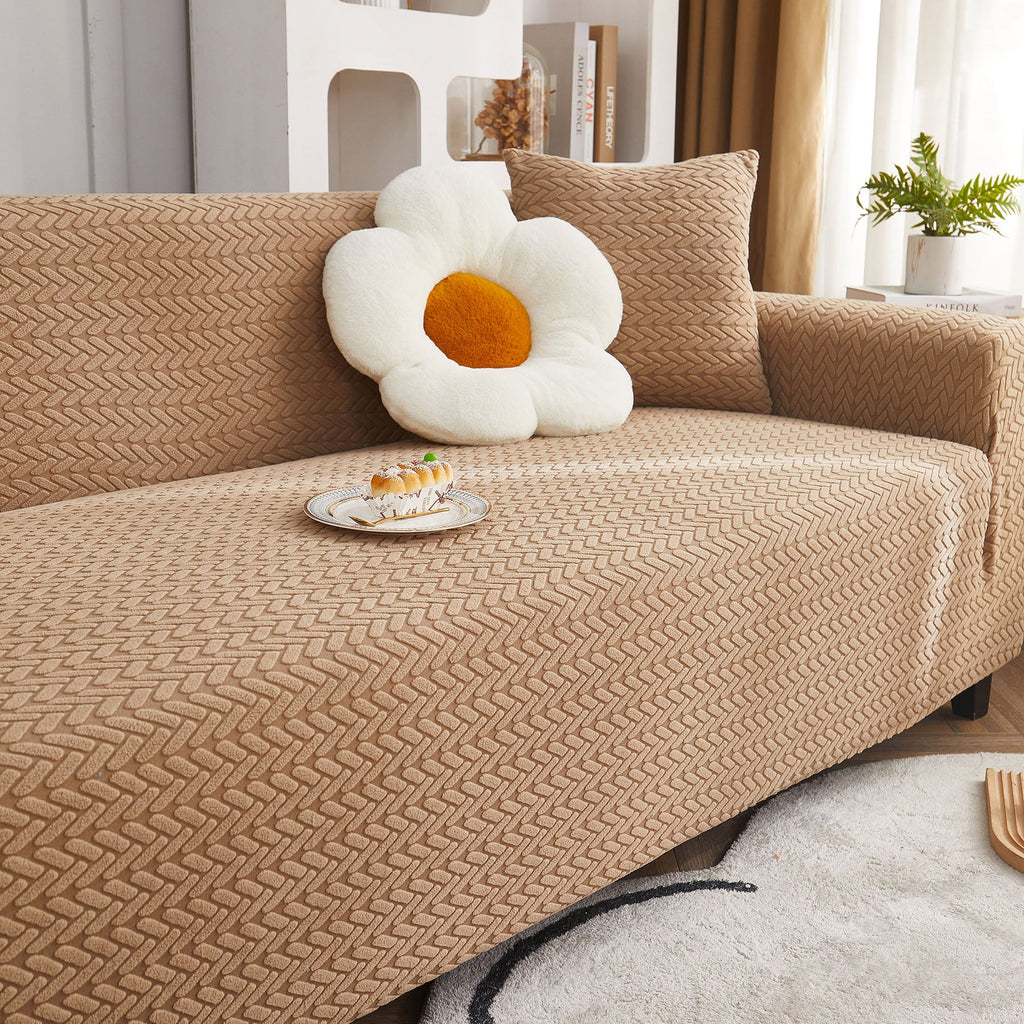 3D Geometric Stretch Sofa Slipcovers Non Slip Pet Friendly Washable Fitted Sofa Covers