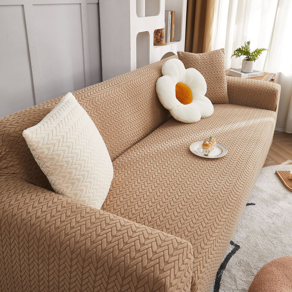 3D Geometric Stretch Sofa Slipcovers Non Slip Pet Friendly Washable Fitted Sofa Covers