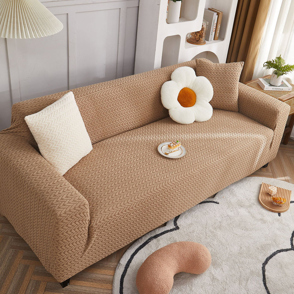 3D Geometric Stretch Sofa Slipcovers Non Slip Pet Friendly Washable Fitted Sofa Covers
