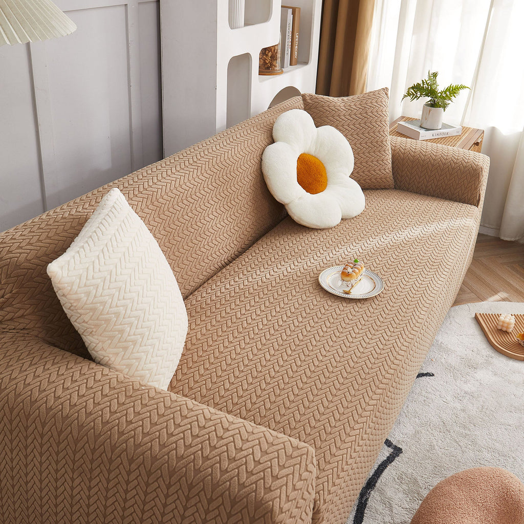 3D Geometric Stretch Sofa Slipcovers Non Slip Pet Friendly Washable Fitted Sofa Covers