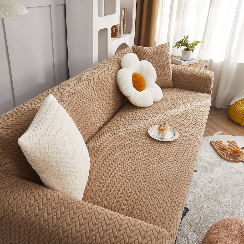 3D Geometric Stretch Sofa Slipcovers Non Slip Pet Friendly Washable Fitted Sofa Covers