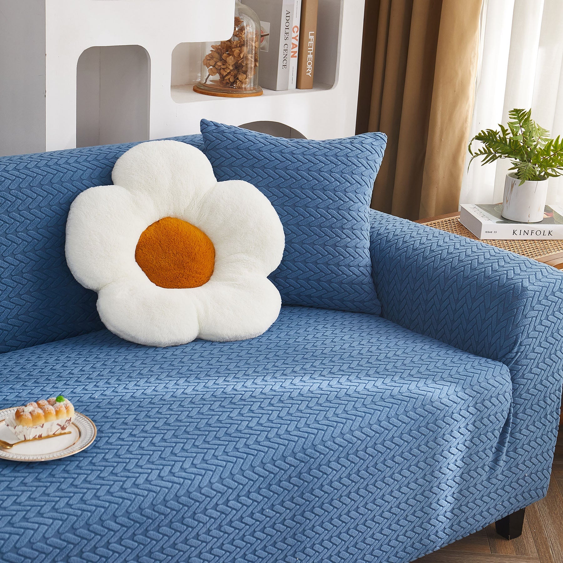 3D Geometric Stretch Sofa Slipcovers Non Slip Pet Friendly Washable Fitted Sofa Covers