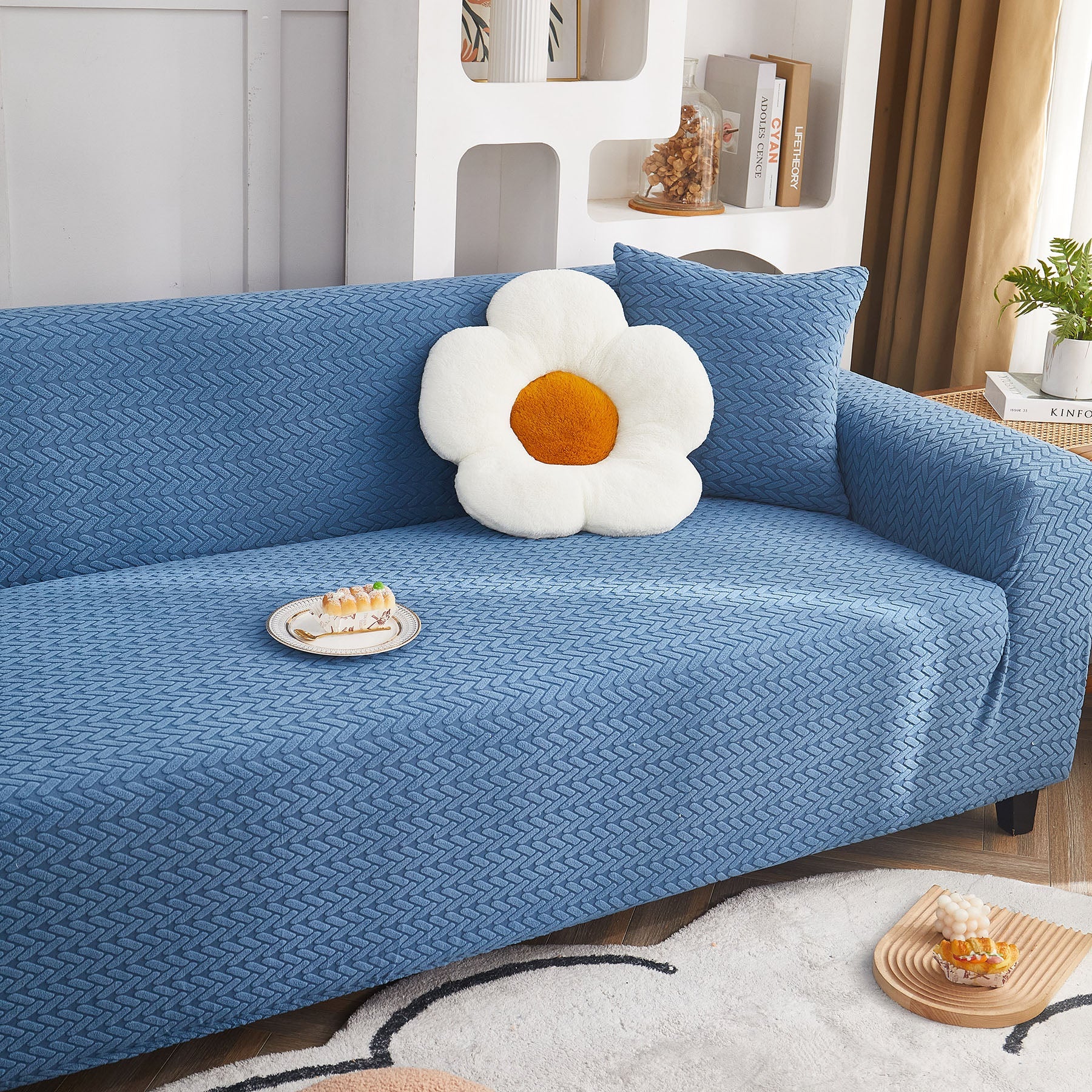 3D Geometric Stretch Sofa Slipcovers Non Slip Pet Friendly Washable Fitted Sofa Covers