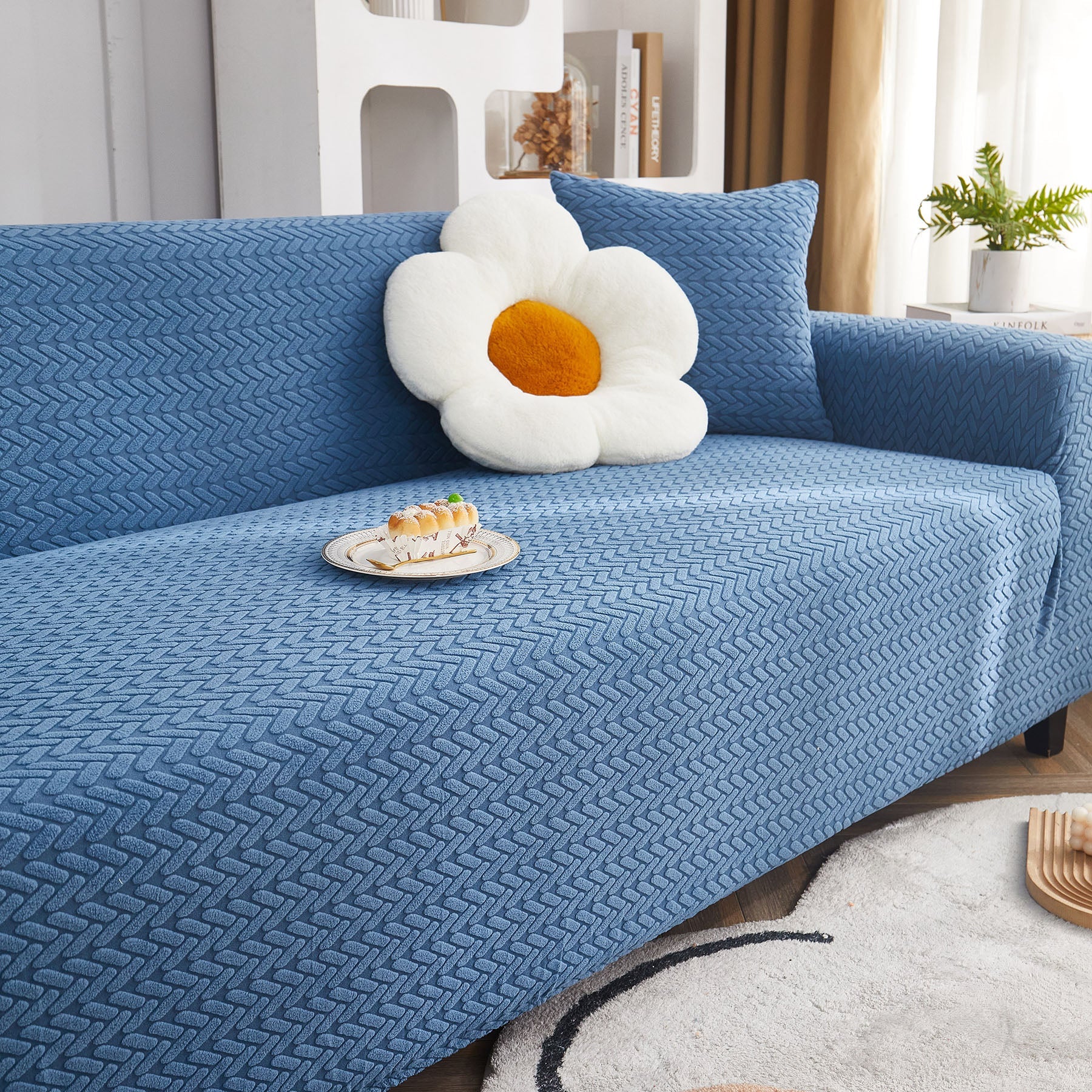 3D Geometric Stretch Sofa Slipcovers Non Slip Pet Friendly Washable Fitted Sofa Covers