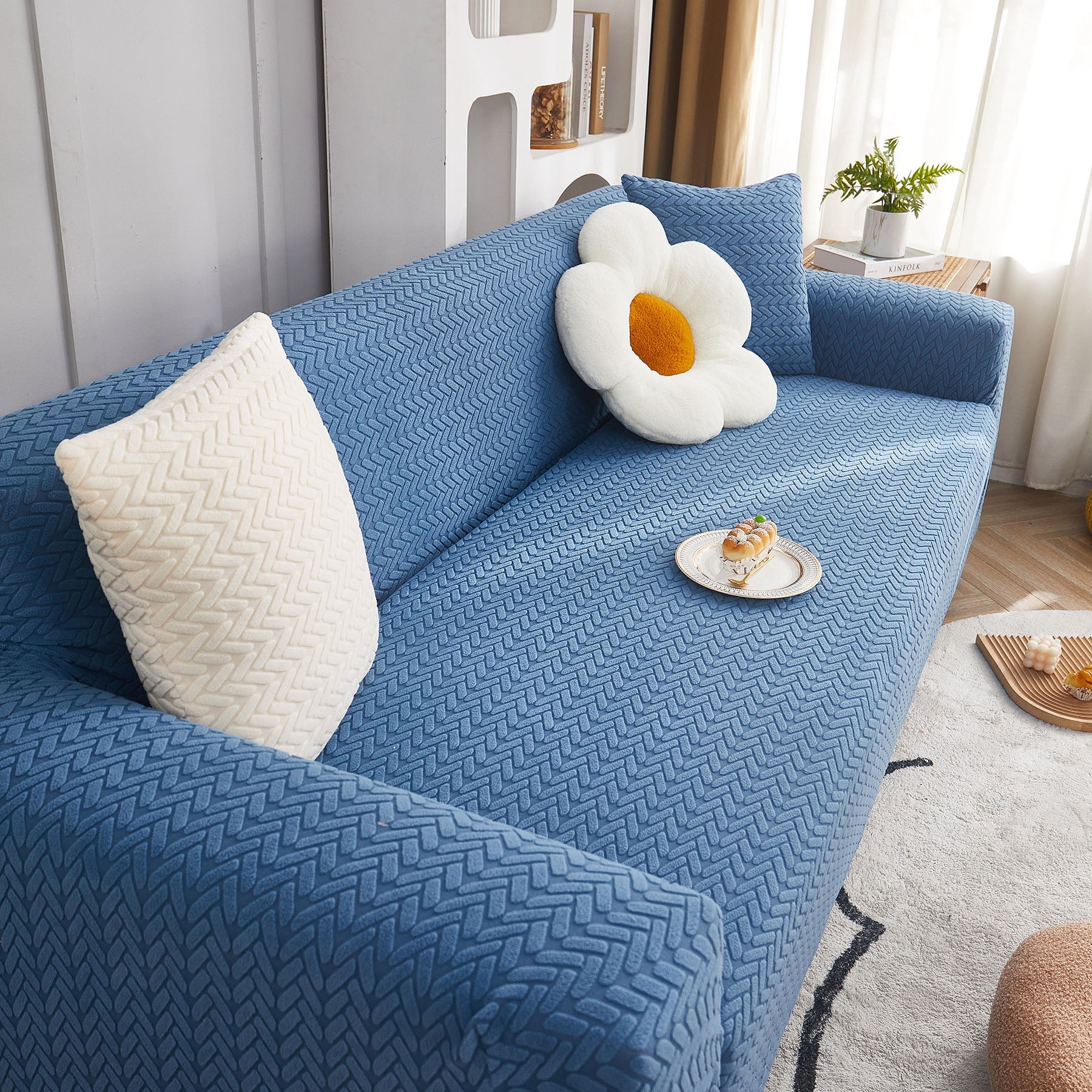3D Geometric Stretch Sofa Slipcovers Non Slip Pet Friendly Washable Fitted Sofa Covers