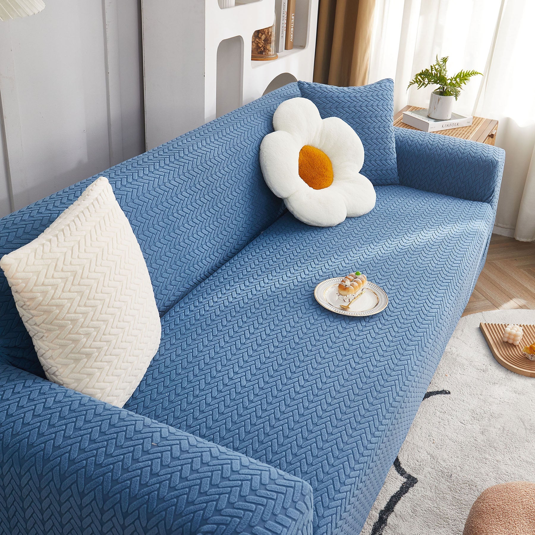 3D Geometric Stretch Sofa Slipcovers Non Slip Pet Friendly Washable Fitted Sofa Covers