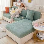 Jacquard Fabric Couch Cushion Covers, Elastic Stretch Sofa Protector for L-Shaped Couches and Pet-Friendly Living Rooms