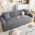 Grid Textured Stretch Sofa Cover, Soft Elastic Slipcover for Couch Protection