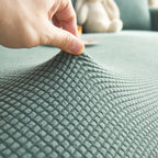 Grid Textured Stretch Sofa Cover, Soft Elastic Slipcover for Couch Protection