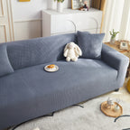 Grid Textured Stretch Sofa Cover, Soft Elastic Slipcover for Couch Protection