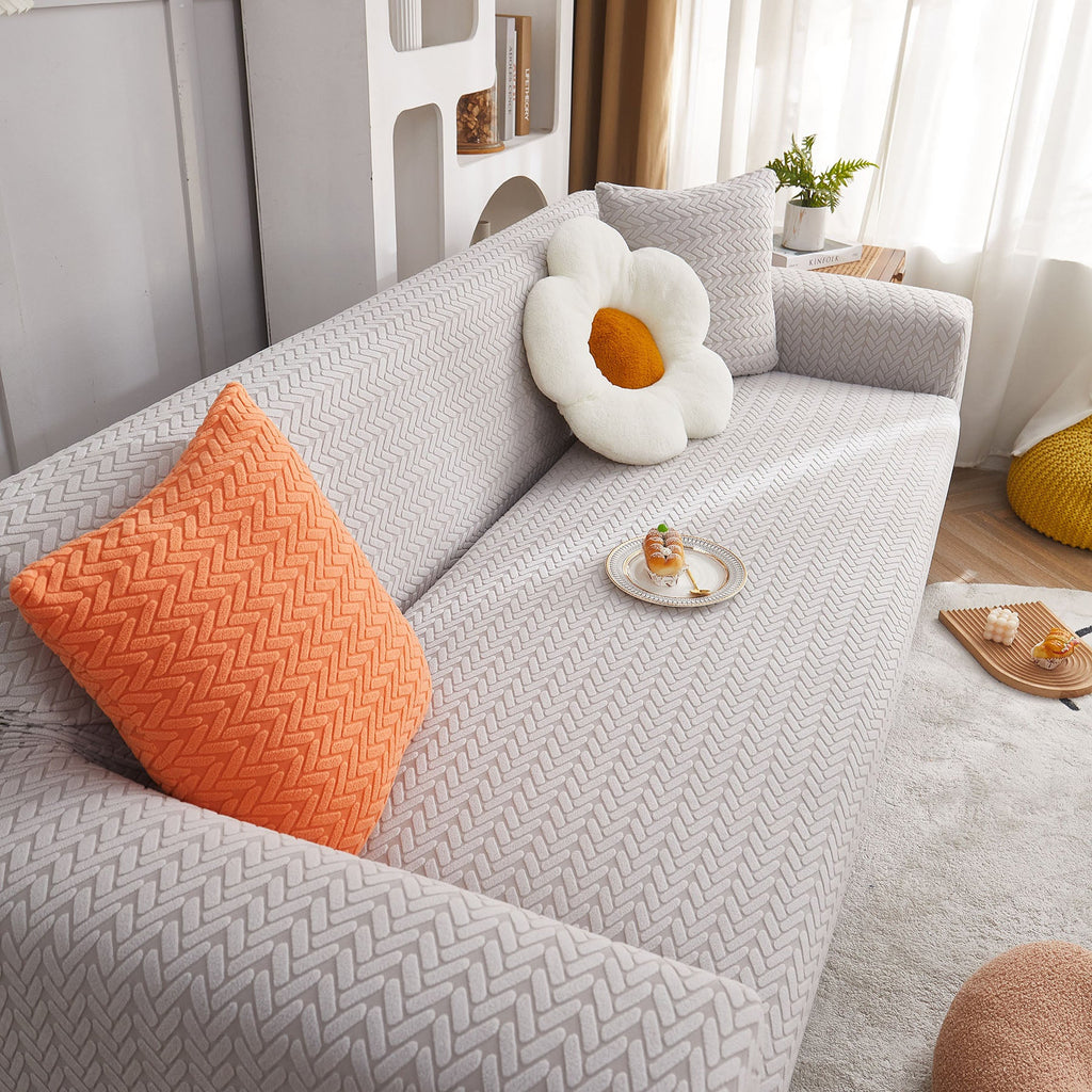 3D Geometric Stretch Sofa Slipcovers Non Slip Pet Friendly Washable Fitted Sofa Covers