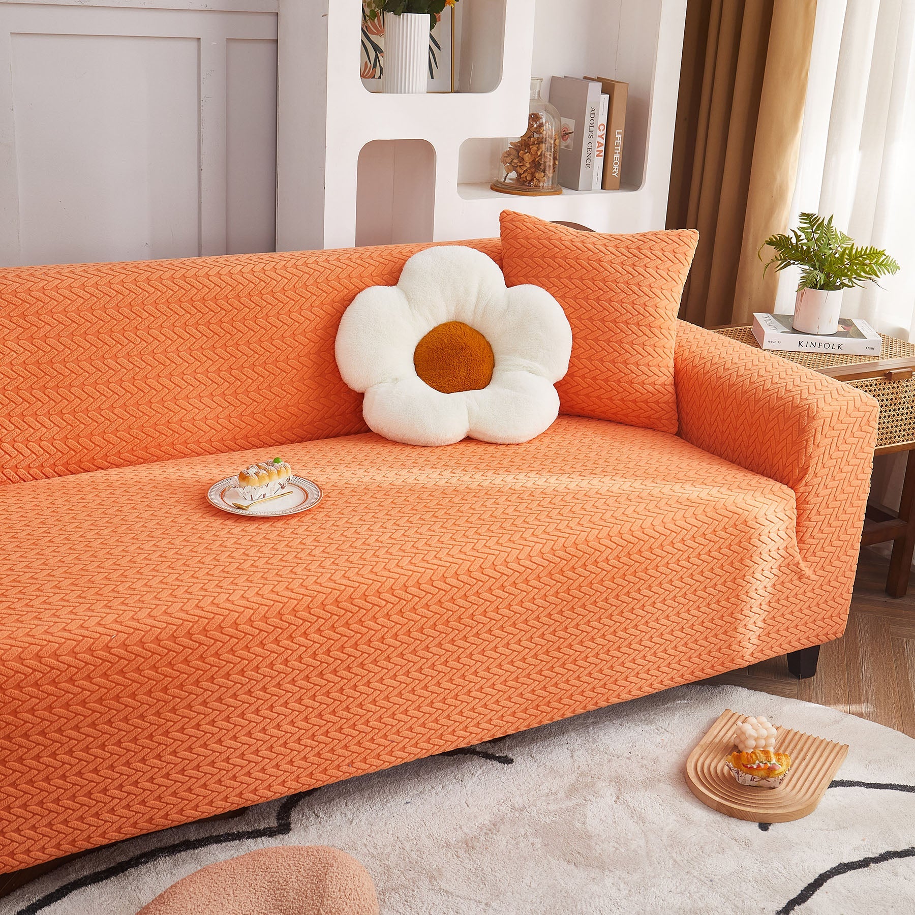3D Geometric Stretch Sofa Slipcovers Non Slip Pet Friendly Washable Fitted Sofa Covers