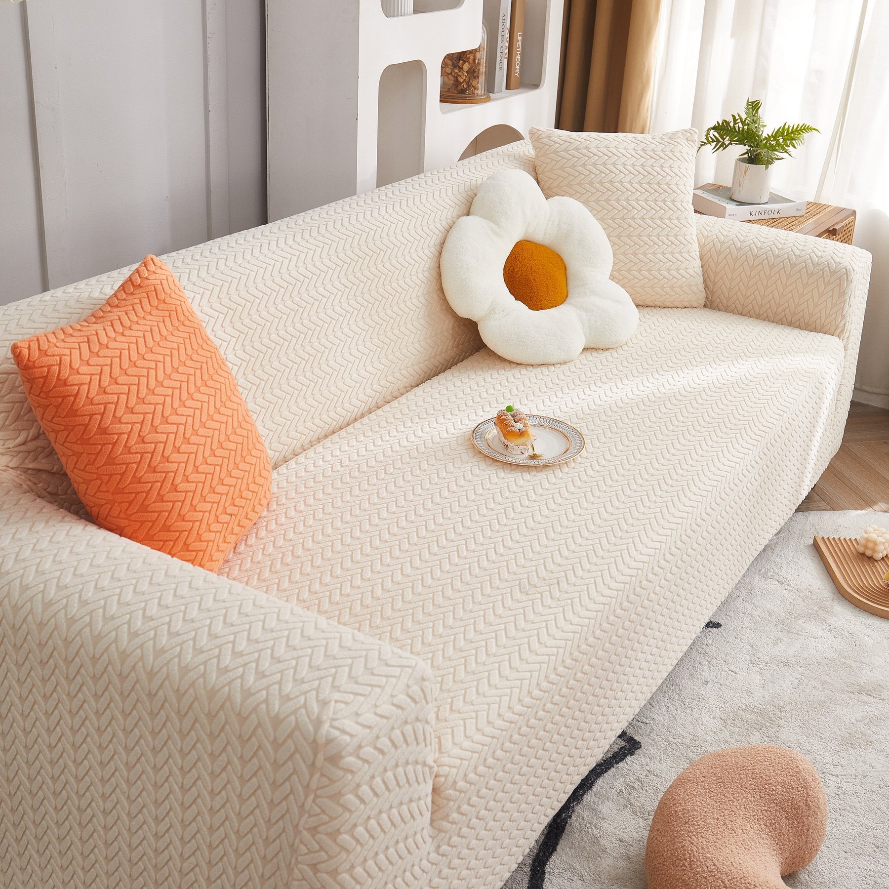 3D Geometric Stretch Sofa Slipcovers Non Slip Pet Friendly Washable Fitted Sofa Covers