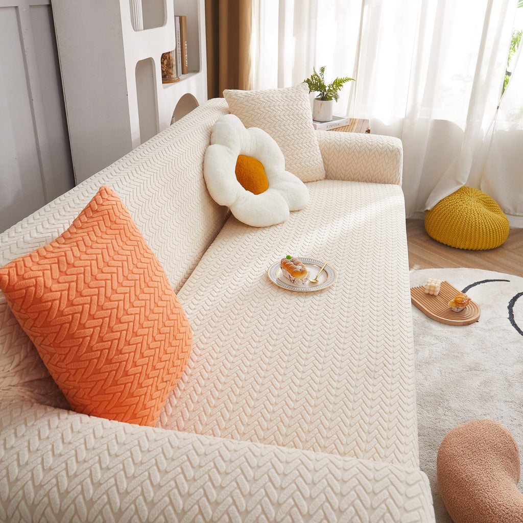 3D Geometric Stretch Sofa Slipcovers Non Slip Pet Friendly Washable Fitted Sofa Covers