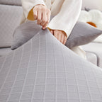 Checkered Jacquard Polar Fleece Stretch Sofa Cover, Non Slip Furniture Protector, Couch Seat Cushion Covers