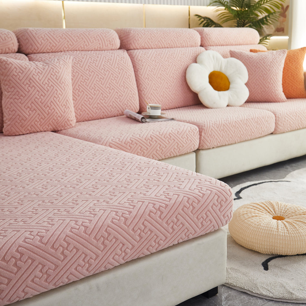 Polar Fleece Couch Cushion Covers, Stretch Sofa Seat Cushion Covers, Elastic Furniture Protector for Pets, Kid