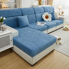 Cozy Plush Coral Fleece Sofa Cushion Slipcovers, Stretch Leaves Cushion Covers, Furniture Slipcovers