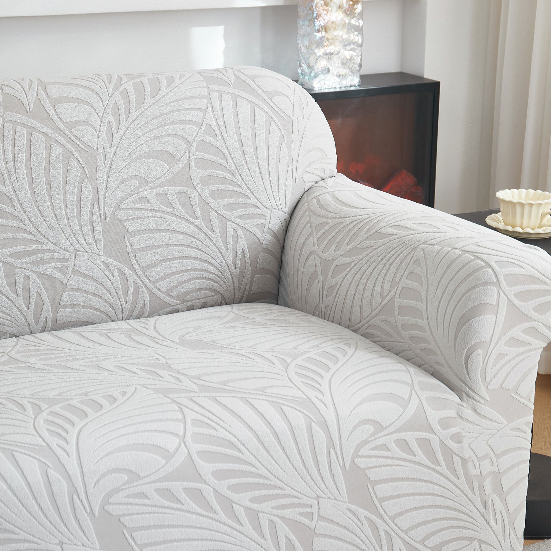 Stretch Sofa Slipcover 1-Piece Furniture Protector Couch with Elastic Bottom for Kids