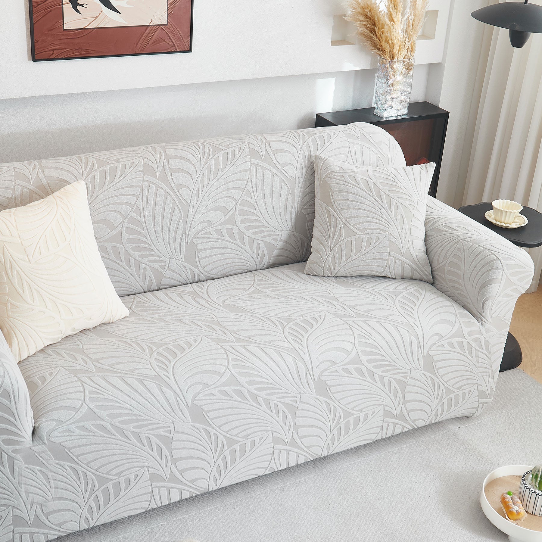 Stretch Sofa Slipcover 1-Piece Furniture Protector Couch with Elastic Bottom for Kids