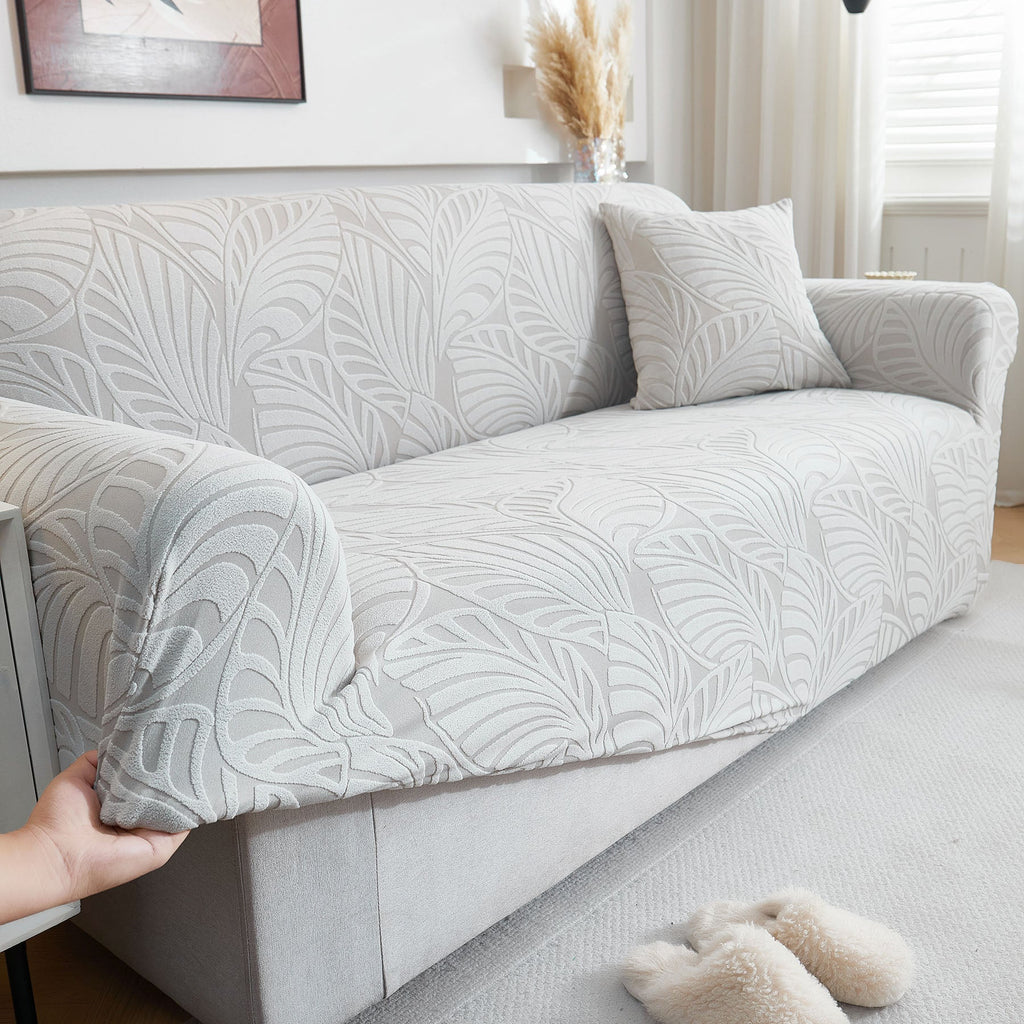 Stretch Sofa Slipcover 1-Piece Furniture Protector Couch with Elastic Bottom for Kids