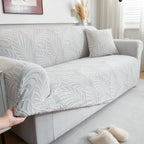 Stretch Sofa Slipcover 1-Piece Furniture Protector Couch with Elastic Bottom for Kids