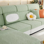Stretch Jacquard Fleece Settee Cushion Covers, Stylish Non Slip Couch Cushion Covers for Sectional Sofas