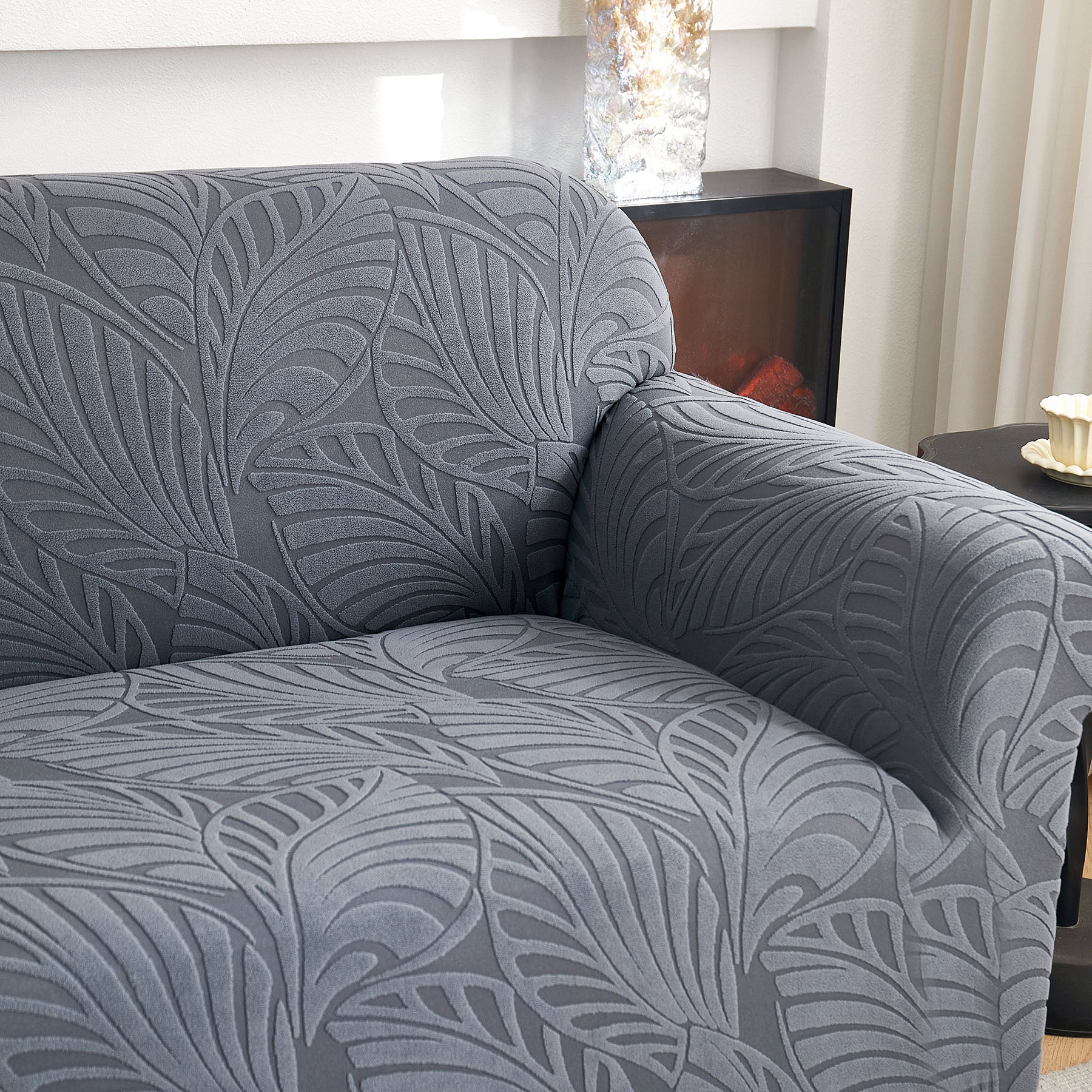 Stretch Sofa Slipcover 1-Piece Furniture Protector Couch with Elastic Bottom for Kids