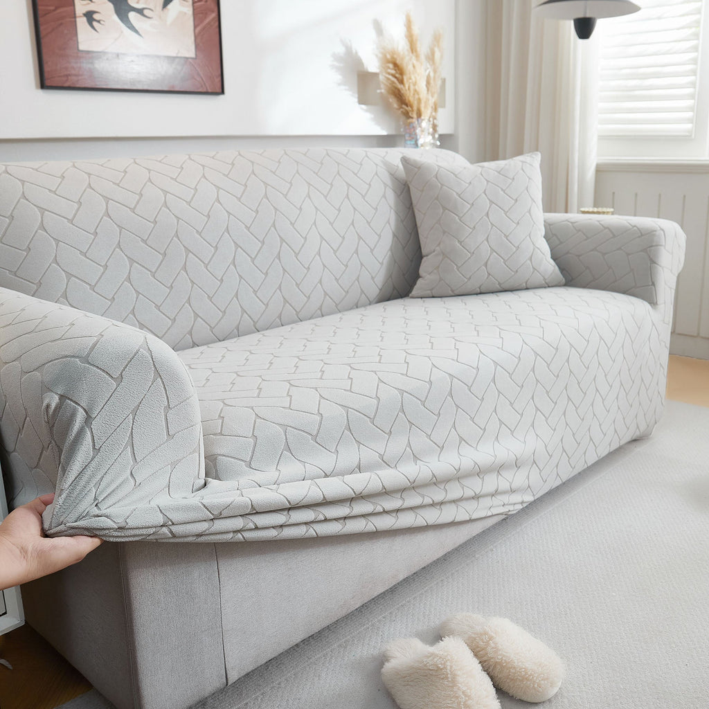 3D Jacquard Couch Slipcover, Washable Non Slip Soft Couch Sofa Cover for Kids, Pets