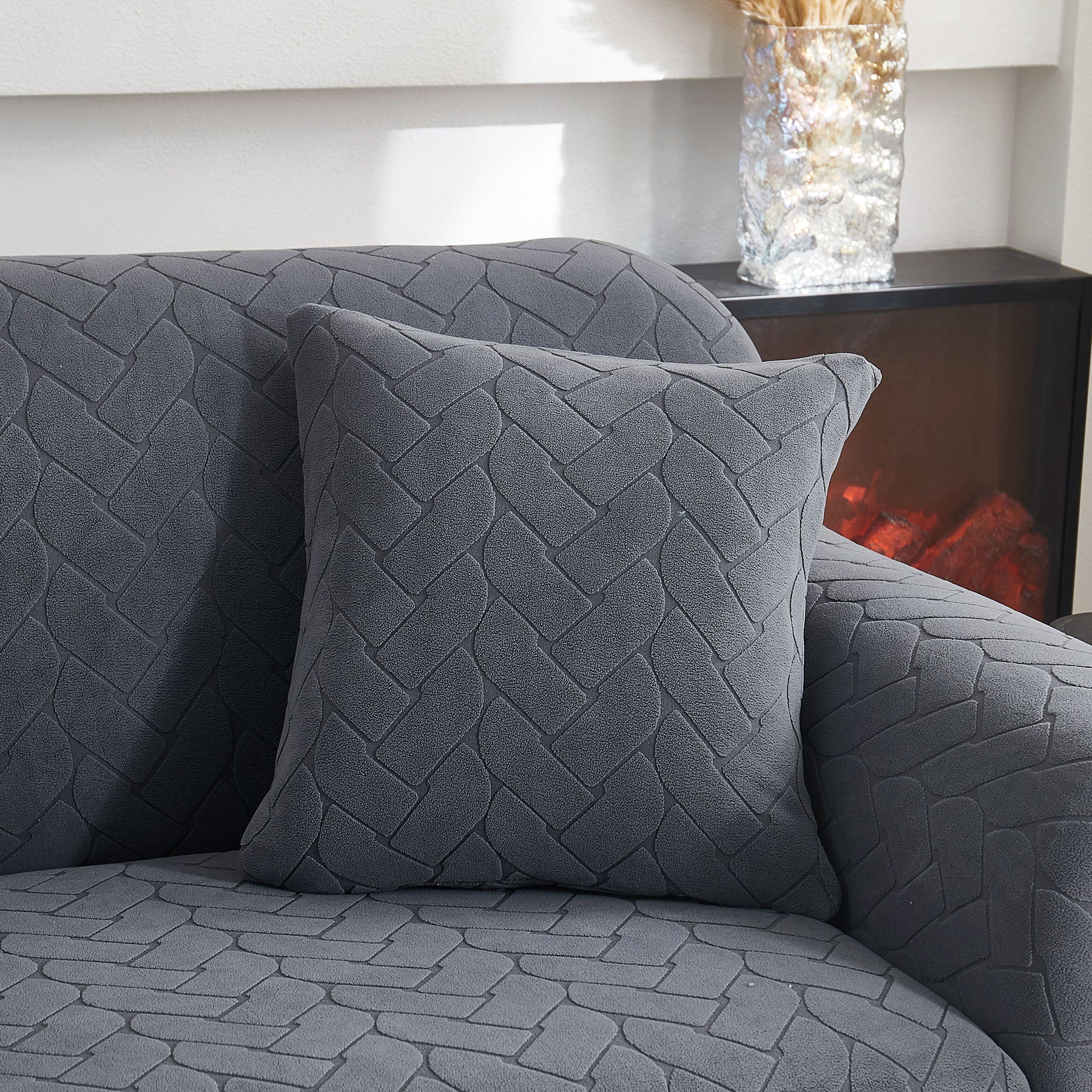 3D Jacquard Couch Slipcover, Washable Non Slip Soft Couch Sofa Cover for Kids, Pets