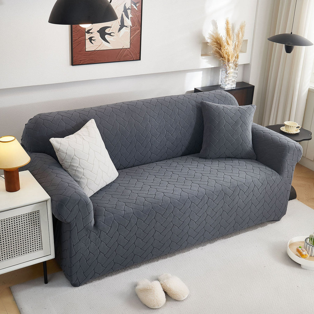 3D Jacquard Couch Slipcover, Washable Non Slip Soft Couch Sofa Cover for Kids, Pets