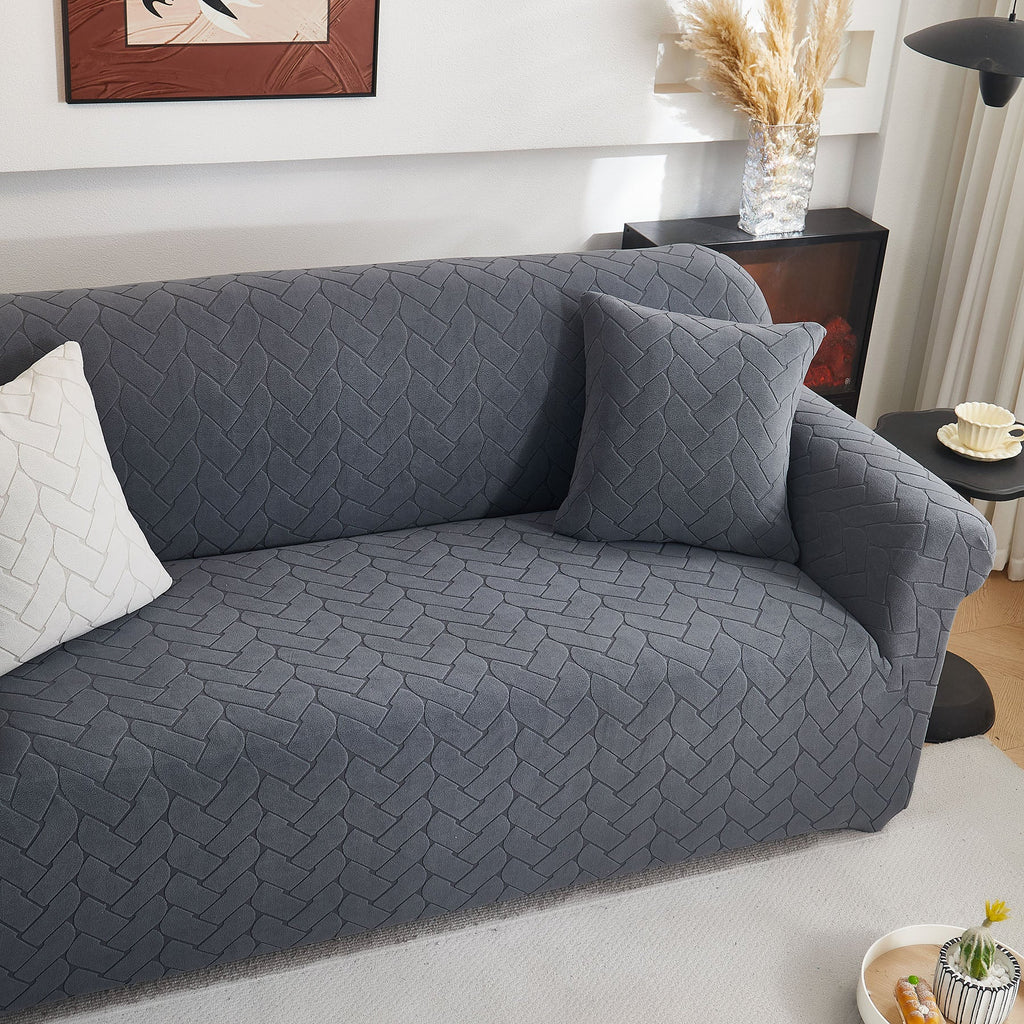3D Jacquard Couch Slipcover, Washable Non Slip Soft Couch Sofa Cover for Kids, Pets