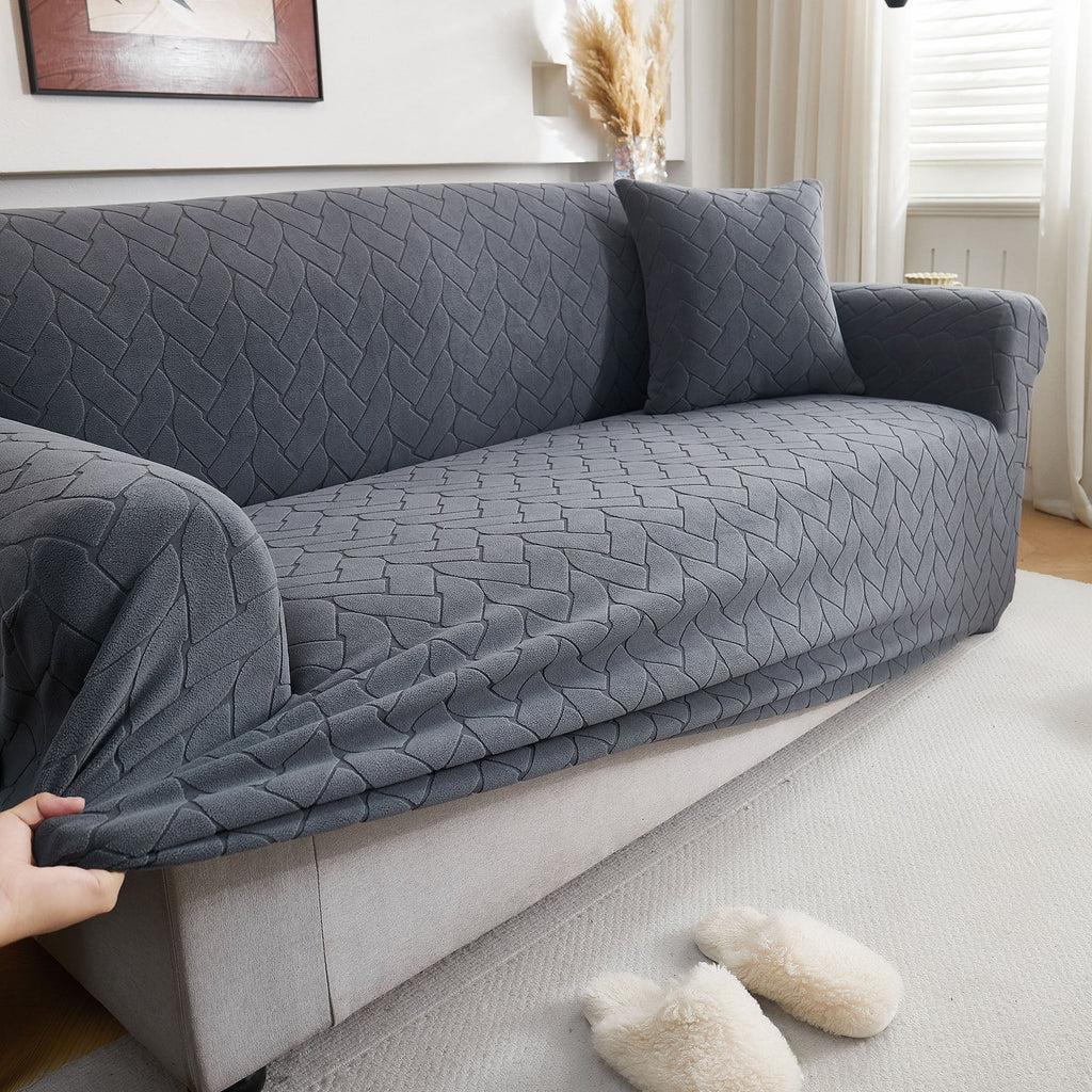 3D Jacquard Couch Slipcover, Washable Non Slip Soft Couch Sofa Cover for Kids, Pets