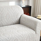 3D Baroque Floral Stretch Sofa Cover Elastic Polar Fleece Couch Slipcover with Straps