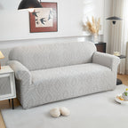 3D Baroque Floral Stretch Sofa Cover Elastic Polar Fleece Couch Slipcover with Straps