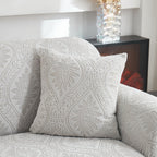 3D Baroque Floral Stretch Sofa Cover Elastic Polar Fleece Couch Slipcover with Straps