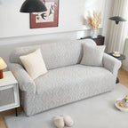 3D Baroque Floral Stretch Sofa Cover Elastic Polar Fleece Couch Slipcover with Straps