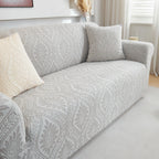 3D Baroque Floral Stretch Sofa Cover Elastic Polar Fleece Couch Slipcover with Straps