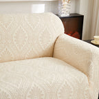 3D Baroque Floral Stretch Sofa Cover Elastic Polar Fleece Couch Slipcover with Straps