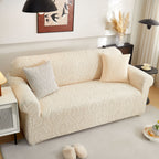 3D Baroque Floral Stretch Sofa Cover Elastic Polar Fleece Couch Slipcover with Straps