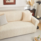 3D Baroque Floral Stretch Sofa Cover Elastic Polar Fleece Couch Slipcover with Straps