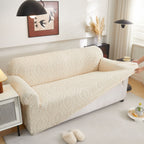3D Baroque Floral Stretch Sofa Cover Elastic Polar Fleece Couch Slipcover with Straps