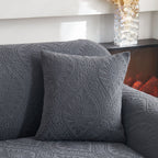 3D Baroque Floral Stretch Sofa Cover Elastic Polar Fleece Couch Slipcover with Straps