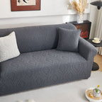 3D Baroque Floral Stretch Sofa Cover Elastic Polar Fleece Couch Slipcover with Straps