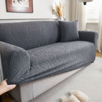 3D Baroque Floral Stretch Sofa Cover Elastic Polar Fleece Couch Slipcover with Straps