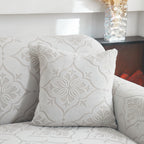 3D Damask Jacquard Stretch Sofa Cover Thick Polar Fleece Couch Slipcover with Straps