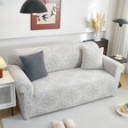 3D Damask Jacquard Stretch Sofa Cover Thick Polar Fleece Couch Slipcover with Straps
